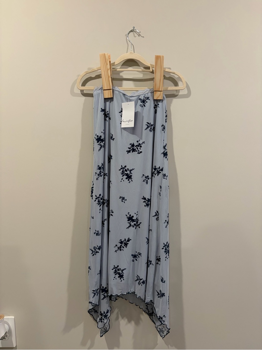 Sky Blue Floral Maxi Skirt